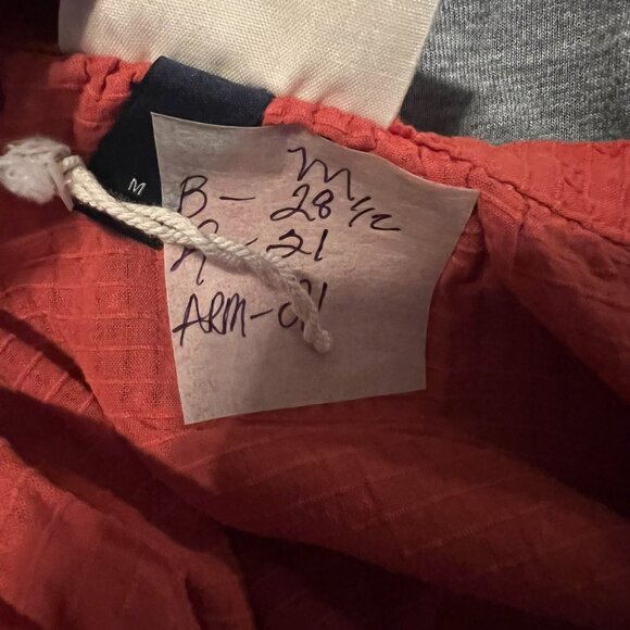 Universal Thread Rust Textured Peasant Blouse M Button Front - Picture 8 of 9